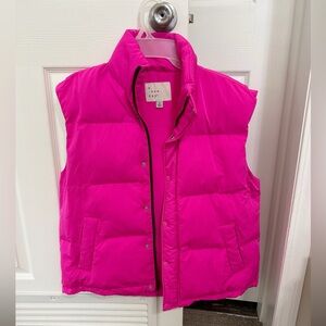 A new day neon pink puffer vest